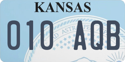 KS license plate 010AQB