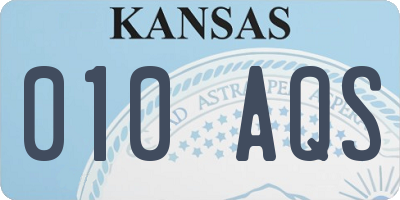 KS license plate 010AQS