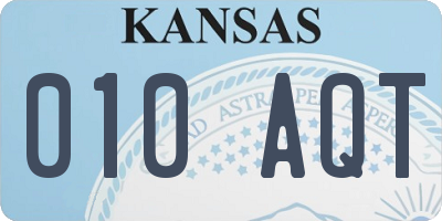 KS license plate 010AQT