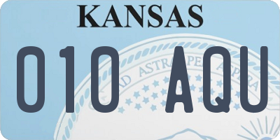 KS license plate 010AQU
