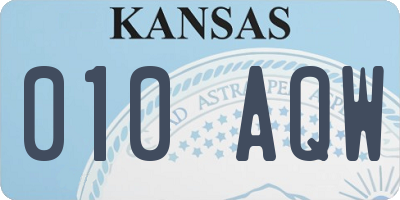 KS license plate 010AQW
