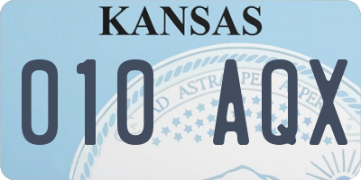 KS license plate 010AQX