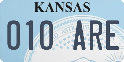 KS license plate 010ARE