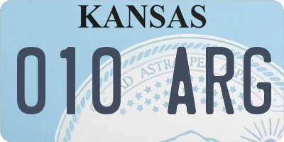 KS license plate 010ARG