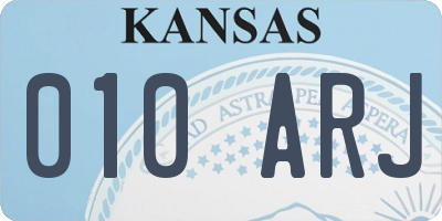 KS license plate 010ARJ