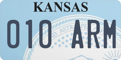 KS license plate 010ARM