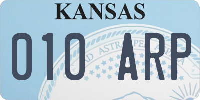 KS license plate 010ARP