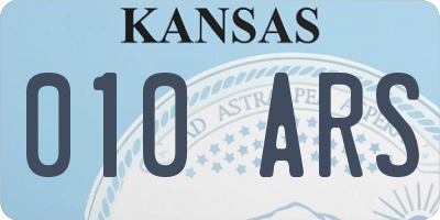 KS license plate 010ARS