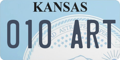 KS license plate 010ART