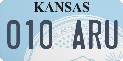 KS license plate 010ARU