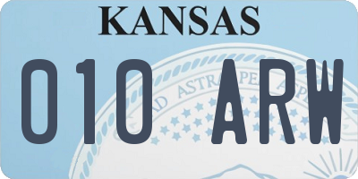 KS license plate 010ARW