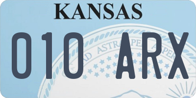 KS license plate 010ARX