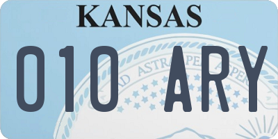 KS license plate 010ARY