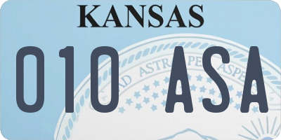 KS license plate 010ASA