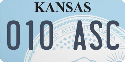 KS license plate 010ASC