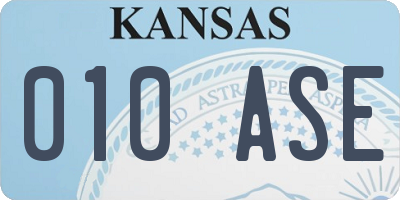 KS license plate 010ASE