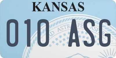 KS license plate 010ASG