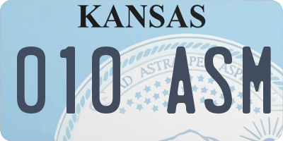 KS license plate 010ASM