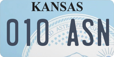 KS license plate 010ASN
