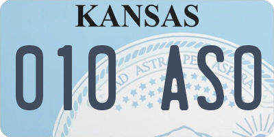 KS license plate 010ASO