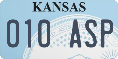 KS license plate 010ASP