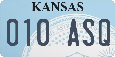 KS license plate 010ASQ