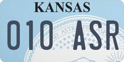 KS license plate 010ASR