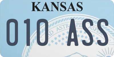KS license plate 010ASS