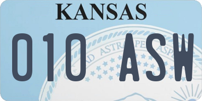 KS license plate 010ASW