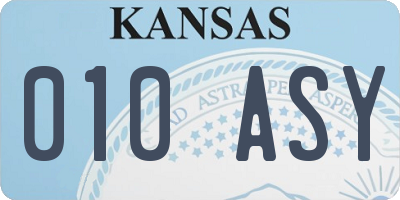 KS license plate 010ASY