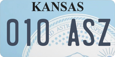 KS license plate 010ASZ