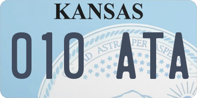 KS license plate 010ATA