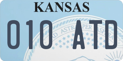 KS license plate 010ATD