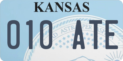 KS license plate 010ATE