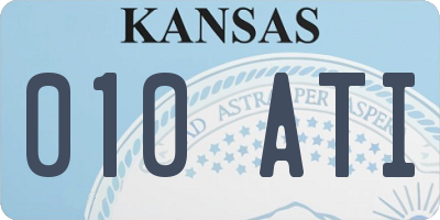 KS license plate 010ATI