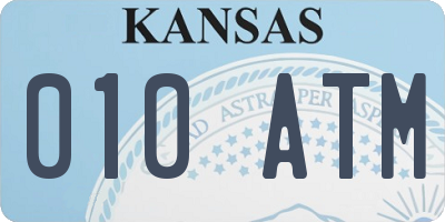 KS license plate 010ATM