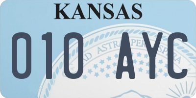 KS license plate 010AYC
