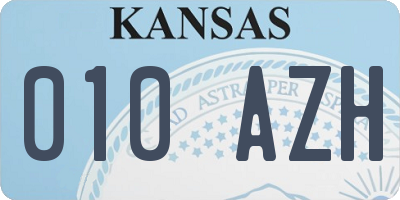KS license plate 010AZH