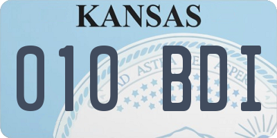 KS license plate 010BDI