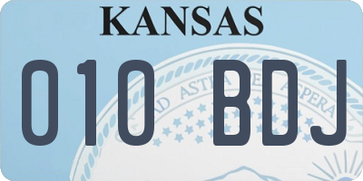 KS license plate 010BDJ