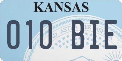 KS license plate 010BIE