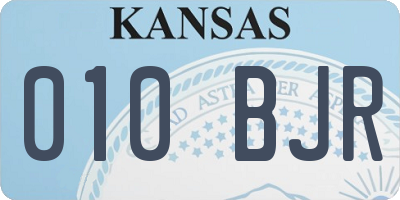 KS license plate 010BJR