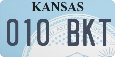 KS license plate 010BKT