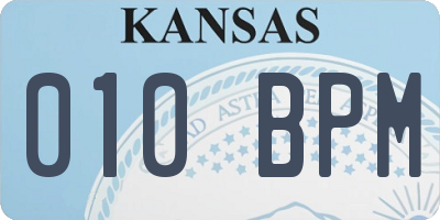 KS license plate 010BPM