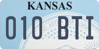 KS license plate 010BTI
