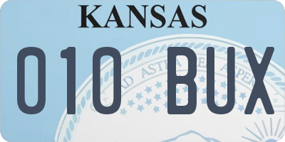 KS license plate 010BUX