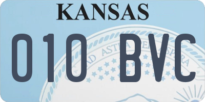 KS license plate 010BVC