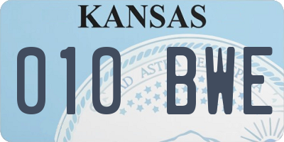 KS license plate 010BWE