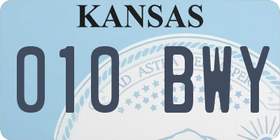 KS license plate 010BWY