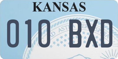 KS license plate 010BXD